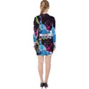 Sneakers Shoes Patterns Bright V-neck Bodycon Long Sleeve Dress View2