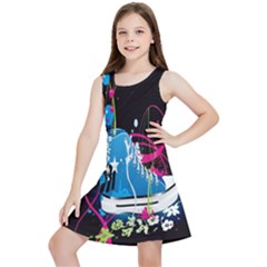 Sneakers Shoes Patterns Bright Kids  Lightweight Sleeveless Dress by Proyonanggan