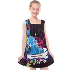 Sneakers Shoes Patterns Bright Kids  Cross Back Dress by Proyonanggan