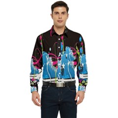 Sneakers Shoes Patterns Bright Men s Long Sleeve Pocket Shirt  by Proyonanggan