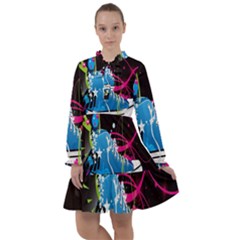 Sneakers Shoes Patterns Bright All Frills Chiffon Dress by Proyonanggan