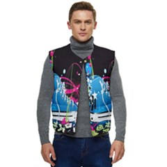 Sneakers Shoes Patterns Bright Men s Button Up Puffer Vest	 by Proyonanggan