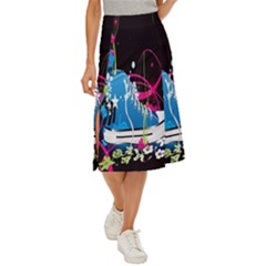 Sneakers Shoes Patterns Bright Midi Panel Skirt by Proyonanggan