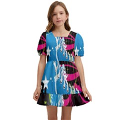 Sneakers Shoes Patterns Bright Kids  Short Sleeve Dolly Dress by Proyonanggan