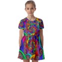 Color Spiral Kids  Short Sleeve Pinafore Style Dress View1