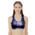 Moonlit A Forest At Night With A Full Moon Sports Bra with Border View1