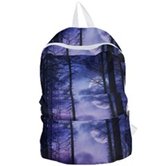 Moonlit A Forest At Night With A Full Moon Foldable Lightweight Backpack