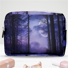 Moonlit A Forest At Night With A Full Moon Make Up Pouch (medium) by Proyonanggan