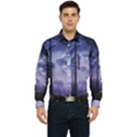 Moonlit A Forest At Night With A Full Moon Men s Long Sleeve Pocket Shirt  View1