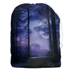 Moonlit A Forest At Night With A Full Moon Drawstring Pouch (3xl)