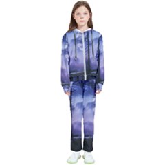 Moonlit A Forest At Night With A Full Moon Kids  Tracksuit by Proyonanggan