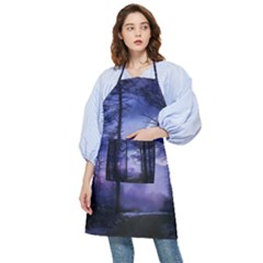 Moonlit A Forest At Night With A Full Moon Pocket Apron by Proyonanggan