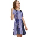 Moonlit A Forest At Night With A Full Moon Kids  Puff Sleeved Dress View2