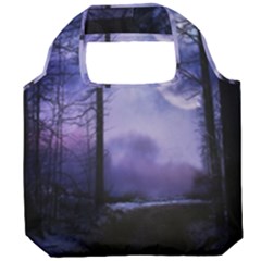 Moonlit A Forest At Night With A Full Moon Foldable Grocery Recycle Bag