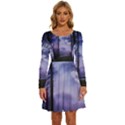 Moonlit A Forest At Night With A Full Moon Long Sleeve Wide Neck Velvet Dress View1