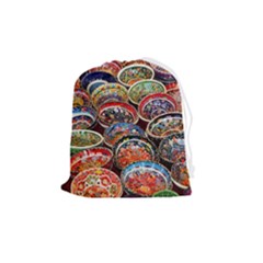 Art Background Bowl Ceramic Color Drawstring Pouch (medium) by Proyonanggan