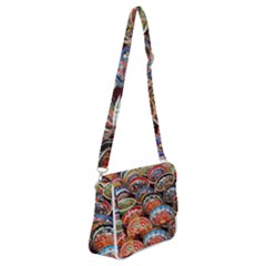 Art Background Bowl Ceramic Color Shoulder Bag With Back Zipper by Proyonanggan