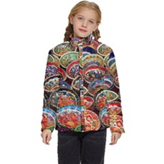 Art Background Bowl Ceramic Color Kids  Puffer Bubble Jacket Coat by Proyonanggan