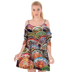 Art Background Bowl Ceramic Color Cutout Spaghetti Strap Chiffon Dress by Proyonanggan