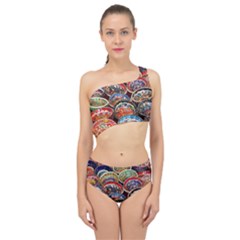 Art Background Bowl Ceramic Color Spliced Up Two Piece Swimsuit