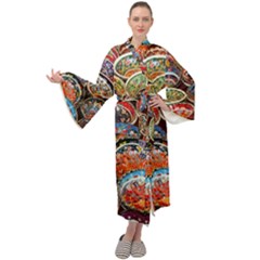 Art Background Bowl Ceramic Color Maxi Velvet Kimono