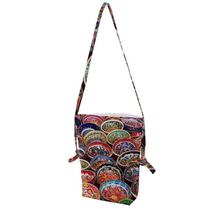 Art Background Bowl Ceramic Color Folding Shoulder Bag