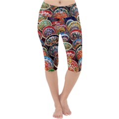 Art Background Bowl Ceramic Color Lightweight Velour Cropped Yoga Leggings