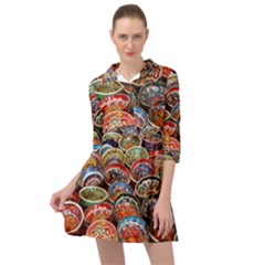 Art Background Bowl Ceramic Color Mini Skater Shirt Dress