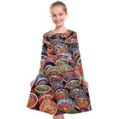 Art Background Bowl Ceramic Color Kids  Midi Sailor Dress