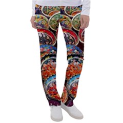 Art Background Bowl Ceramic Color Women s Casual Pants