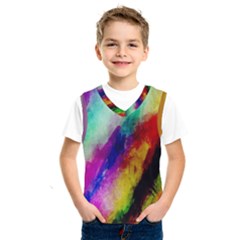 Colorful Abstract Paint Splats Background Kids  Basketball Tank Top