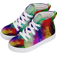 Colorful Abstract Paint Splats Background Kids  Hi-top Skate Sneakers