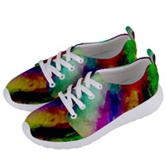 Colorful Abstract Paint Splats Background Women s Lightweight Sports Shoes