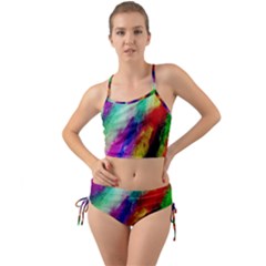 Colorful Abstract Paint Splats Background Mini Tank Bikini Set