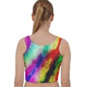 Colorful Abstract Paint Splats Background Velvet Racer Back Crop Top View2