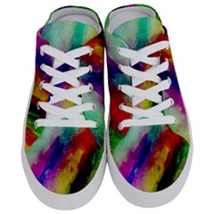 Colorful Abstract Paint Splats Background Half Slippers by Proyonanggan