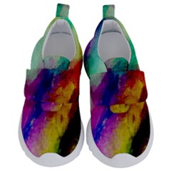 Colorful Abstract Paint Splats Background Kids  Velcro No Lace Shoes by Proyonanggan