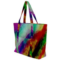 Colorful Abstract Paint Splats Background Zip Up Canvas Bag by Proyonanggan