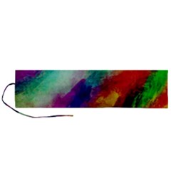 Colorful Abstract Paint Splats Background Roll Up Canvas Pencil Holder (l)