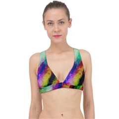 Colorful Abstract Paint Splats Background Classic Banded Bikini Top