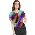 Colorful Abstract Paint Splats Background Butterfly Chiffon Blouse View1