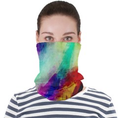 Colorful Abstract Paint Splats Background Face Seamless Bandana (adult) by Proyonanggan