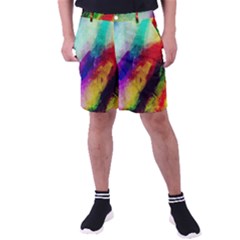 Colorful Abstract Paint Splats Background Men s Pocket Shorts by Proyonanggan