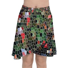 Colorful Abstract Background Chiffon Wrap Front Skirt by Proyonanggan