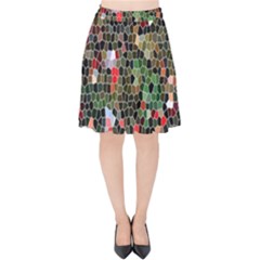 Colorful Abstract Background Velvet High Waist Skirt by Proyonanggan