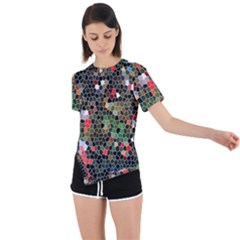 Colorful Abstract Background Asymmetrical Short Sleeve Sports Tee by Proyonanggan