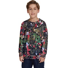 Colorful Abstract Background Kids  Crewneck Sweatshirt by Proyonanggan