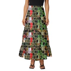 Colorful Abstract Background Tiered Ruffle Maxi Skirt by Proyonanggan