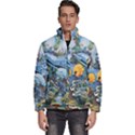 Colorful Aquatic Life Wall Mural Men s Puffer Bubble Jacket Coat View1