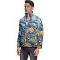 Colorful Aquatic Life Wall Mural Men s Puffer Bubble Jacket Coat View2